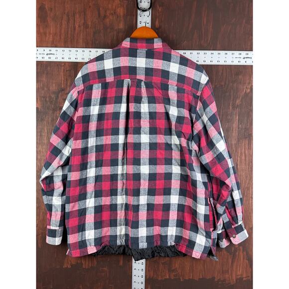 Wolverine Plaid Flannel Button Up Jacket Quilt Interior Shacket Pink Red Mens XL - Picture 10 of 10